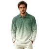 Herren Strickpullover Langarm mit Kragen und Tasche, Leopardenmuster Herbst Outdoor Freizeit Oberteil