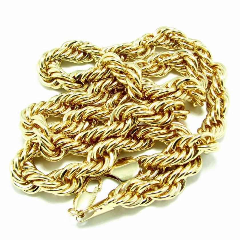Koreansk hiphop-serie twist chain halsband metall twist 10mm tjockt 90cm långt twist chain halsband