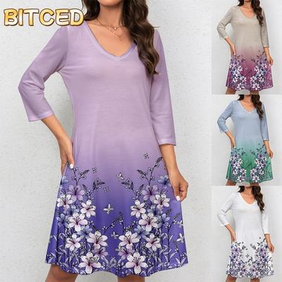 Fashion Autumn Winter Long Sleeve O-Neck Casual Dresses