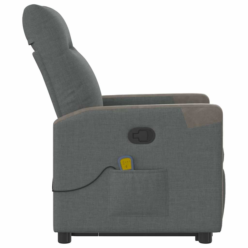 Recliner Chair with Lift Function Dark Gray Fabric