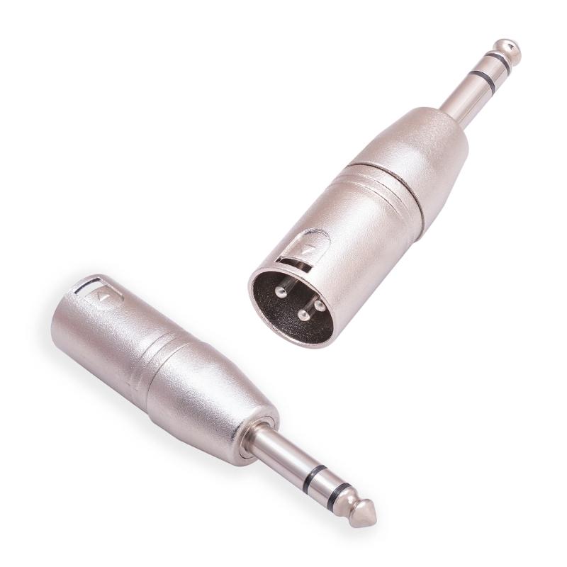 1/4" 6.35mm Male to XLR 3 Pin Male Jack Socket Audio Adapter Silver Interface Transfer Connector for Electronic Organ