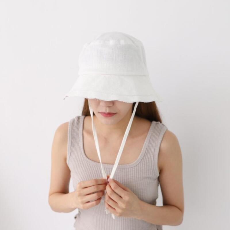 Женская летняя панама с 4-цветной лентой C5363_Beige