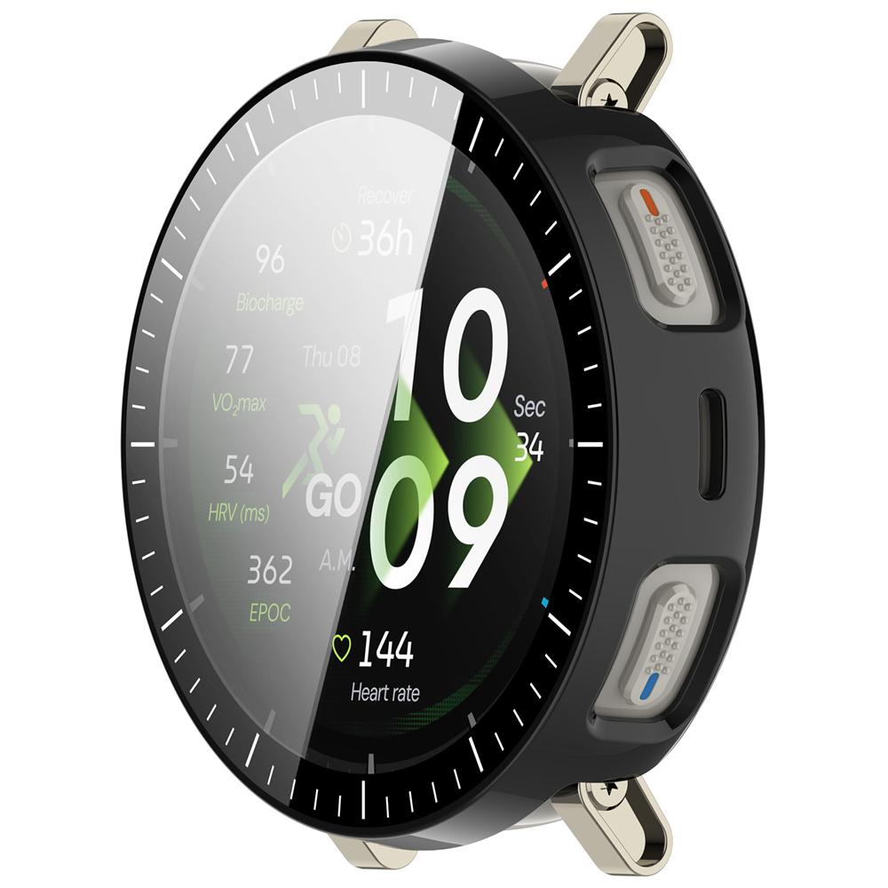 PC+Tempered Protective Case Anti-Scratch Full Coverage Screen Protector Shockproof Cover Shell for Amazfit Active 3 Premium