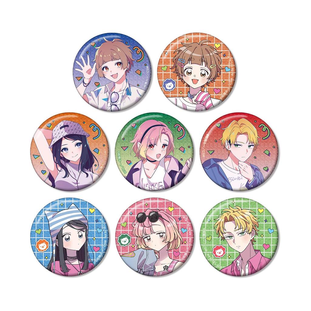 Highly feminine Shishihara-kun by Aimai Mii, City Pop version & Hoshinegimi's illustration Y2K version, trading glitter badges, box of 8