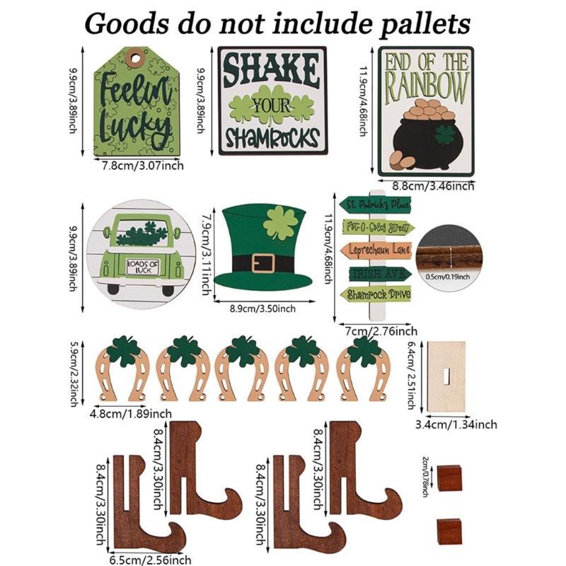Patrick's Day Tiered Tray Decorations Gnome Leprechaun's Hat Shamrock Wooden Signs Decorations for Patrick's Day Decor