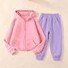 Kids Unisex Hooded Sweatshirt and Sweatpants Set Versatile Casual Sportswear for Boys Girls