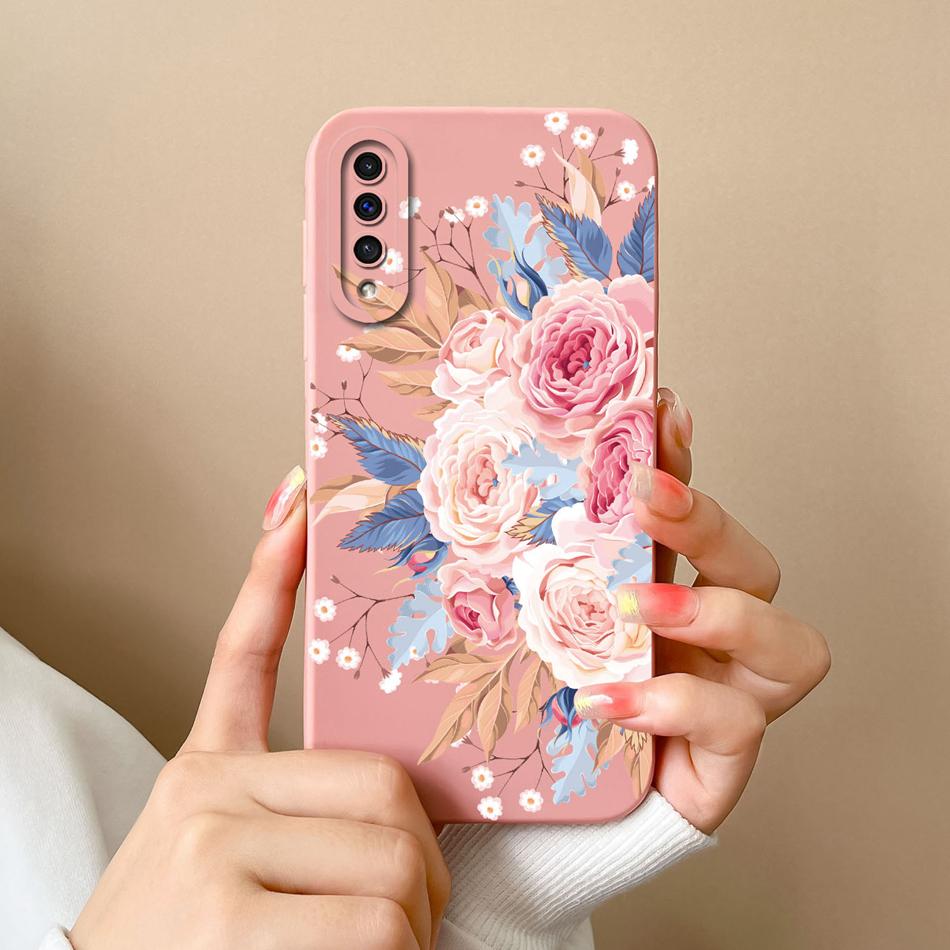 Case For Samsung A50 A50S Cute Astronaut Camera Lens Protection Soft Liquid Silicone Back Cover For Samsung Galaxy A 50 50S Capa