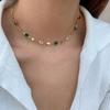 Colorful Crystal Necklace Rhinestones Long Y-Shaped Neckchain Bohemian Clavicle Chain Fashion Accessory for Women