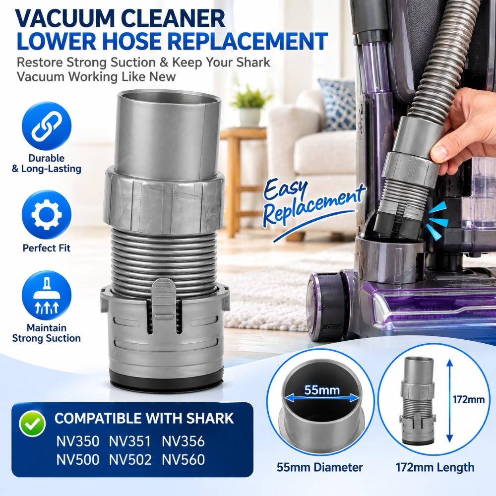 Grey Vacuum Cleaner Lower Hose EVA Vacuum Cleaner Accessory Hose for Shark Hard Floor Cleaning