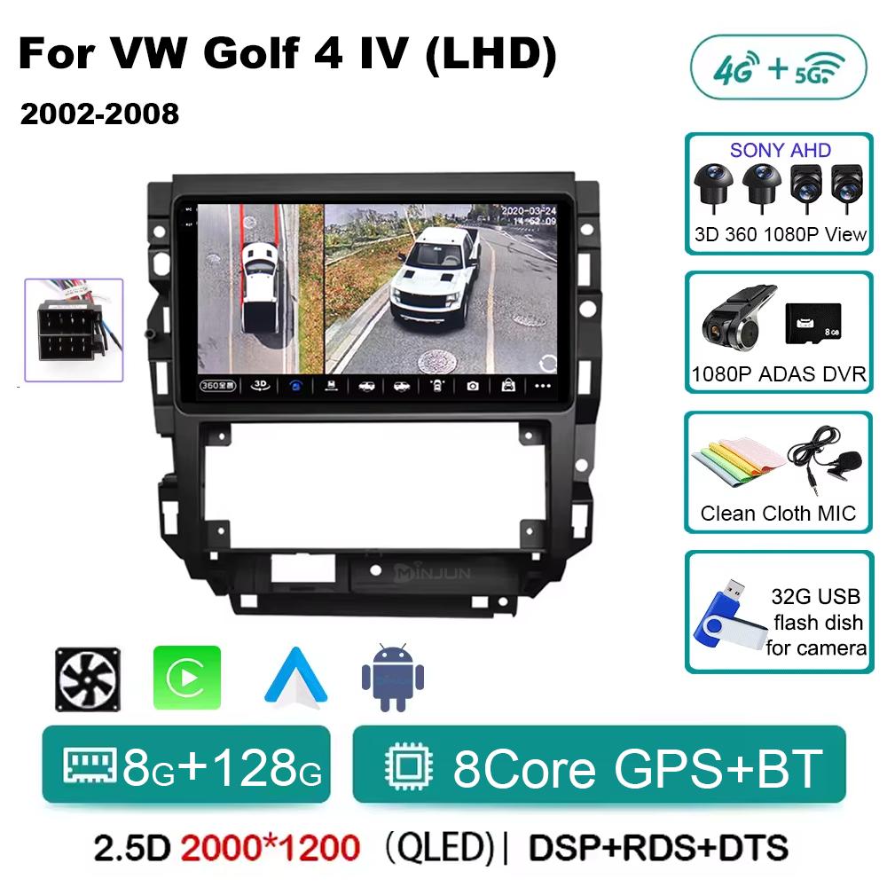 Car Radio Android 14 For Volkswagen VW Golf 4 IV LHD 2002-2008 Jetta MK4 Classics Qualcomm Multimedia Player Carplay GPS Auto