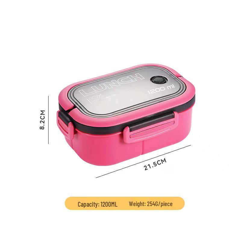 Microwave-Safe Double-Layer PP Lunch Box with Compartments