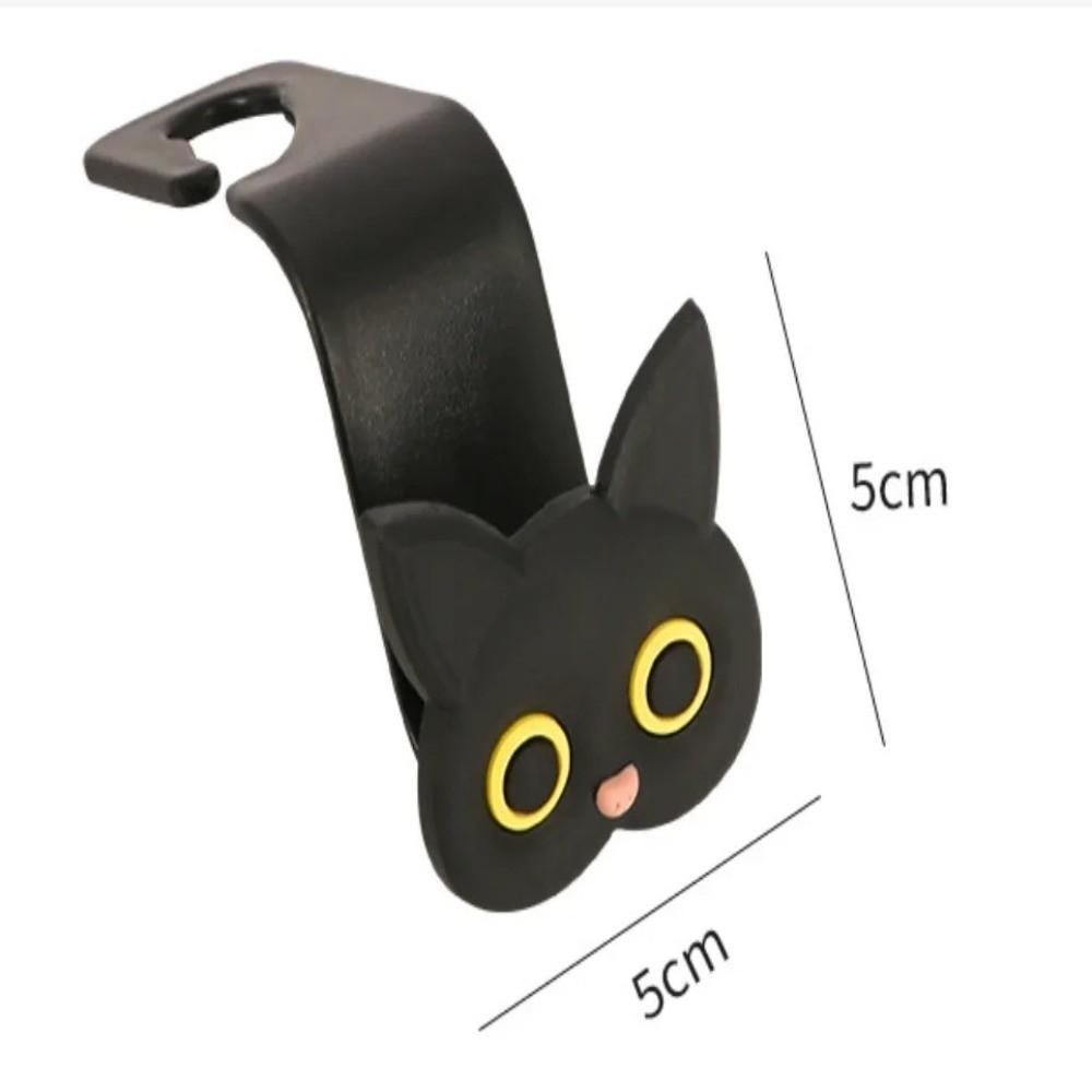 2Pcs Cartoon Cat Car Seat Headrest Hooks Multi-function Front Seat Headrest Organizer  Universal