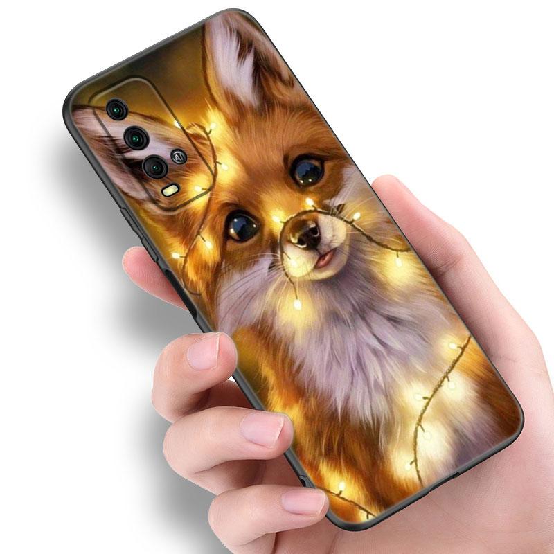 Cute Cartoon Fox Phone Case For Xiaomi Redmi Note 5 6 9T K20 K40 K50 Pro 7A 8A 9A 9C 9i 10A 10C A1 S2 Soft TPU Black Cover