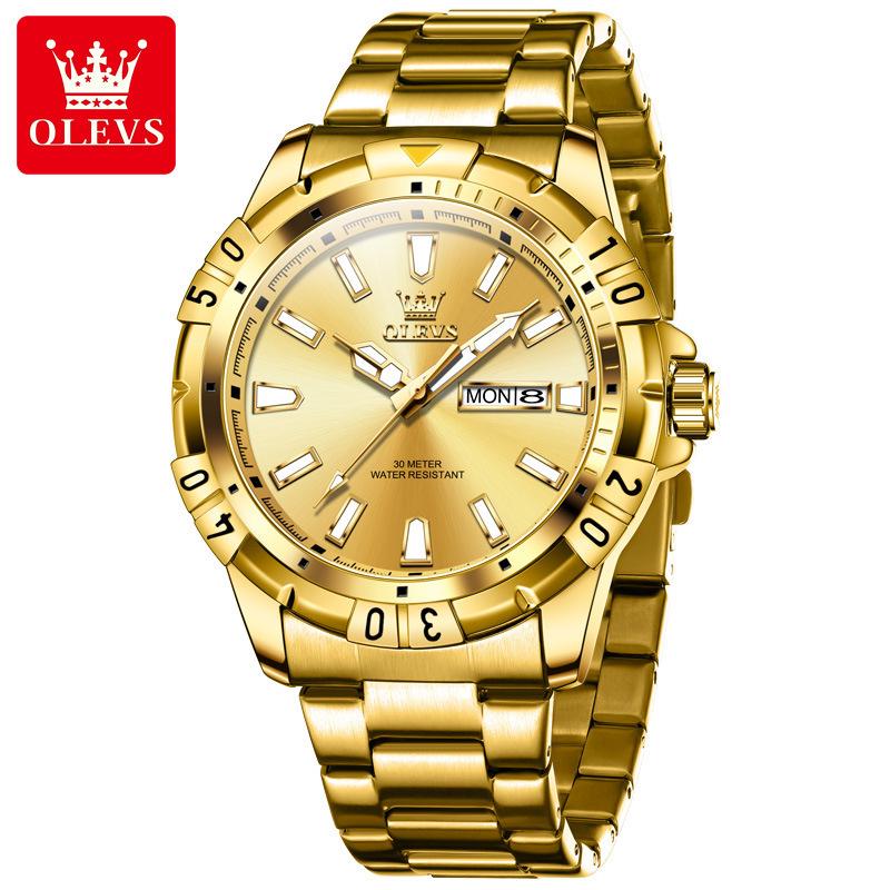 Oulisi Men's Green Submariner Quartz Waterproof Watch