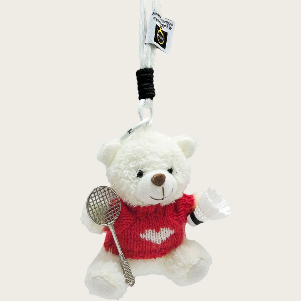 Cute Table Tennis Bear Doll Sweater Bear Keychain Bag Pendant Creative Plush Doll Gift Small Pendant