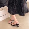 Temperament Leopard Print and Flip-flops 2025 New Korean Version of Fashion Women's Summer Slope French Outerwear Sandals High Heels