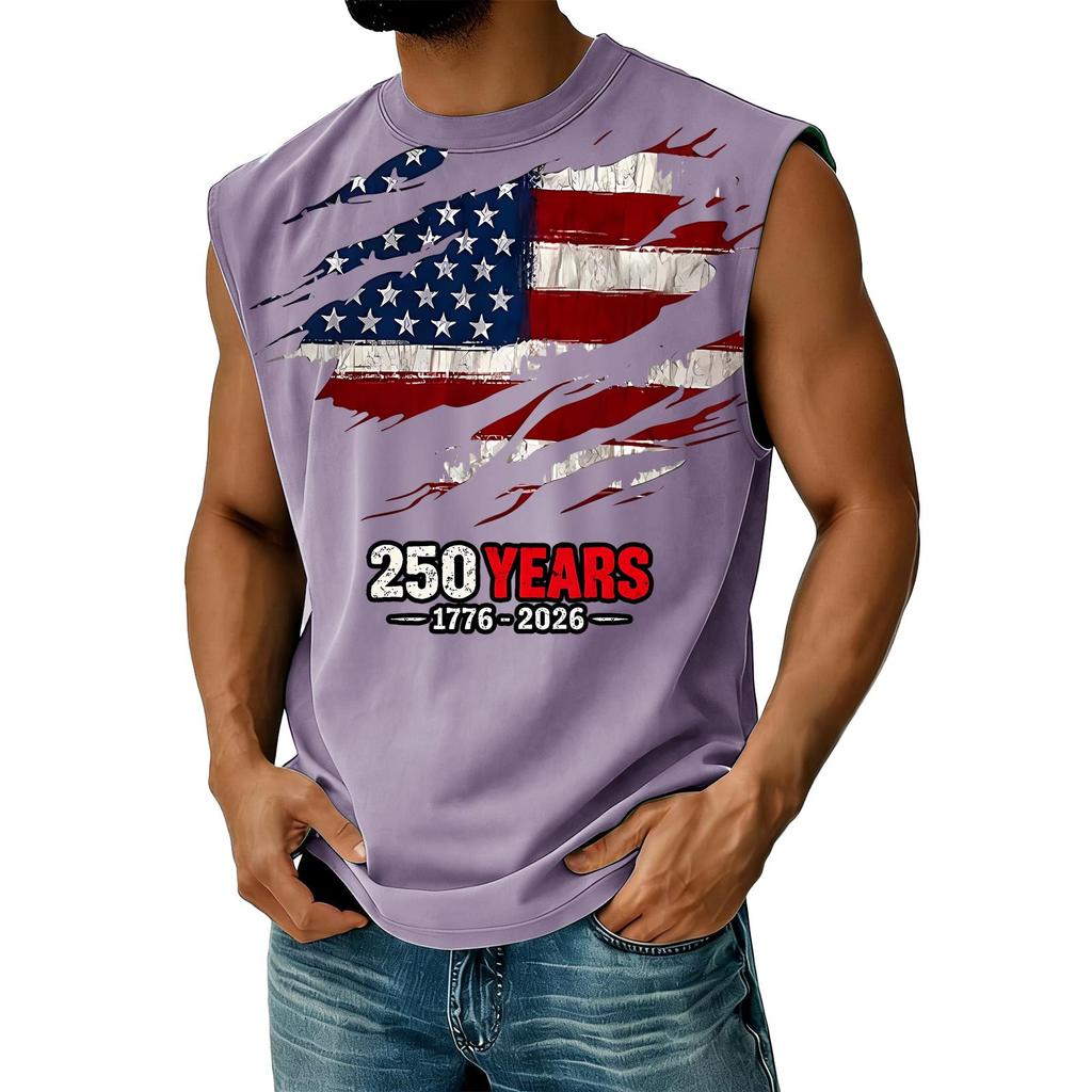 Men's Casual Independence Day Printed Tank Top