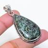 Natural Tibetan Turquoise Gemstone 925 Sterling Silver Pendant 2.09" AP-15060