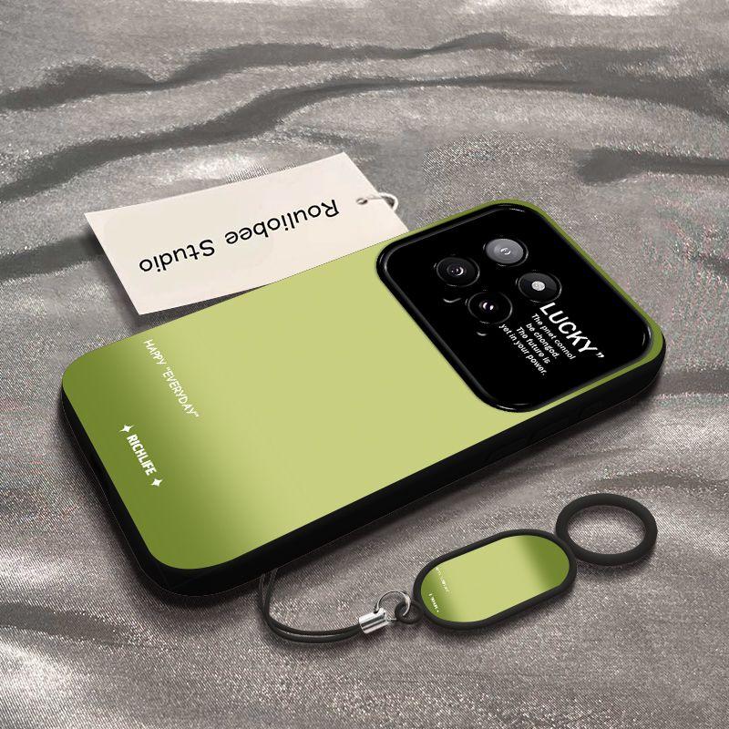 Xiaomi Mi 14 Mobile Phone Case 14pro Personality Smudge Gradual Change Green 14Ultra Large Window All-inclusive Silicone Anti-drop Soft