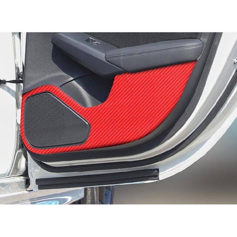 For Honda Civic 2022~2024 Red Carbon Fiber Sticker Car Door Anti Kick Panel Trim