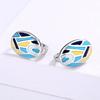 Classic Lady Earrings Irregular Colored Letter Studs Fashionable Casual Everyday Earrings