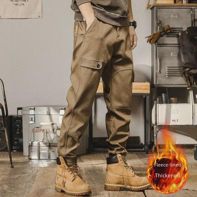 Men's Casual Autumn & Winter American Style Loose Overalls with Velvet Cuffed Harem Pants