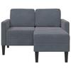 VidaXL 2-seater Sofa with L-shaped Chaise Lounge Dark Grey 125 Cm Velvet, 2-seater Bedroom Sofa, Loveseat, Two-seater Sofa 4107070