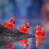 5Pcs Halloween Devil Duck Small Ornaments Gothic Punk Resin Figurines Micro Landscape Diy Home Decoration Accessories Gifts