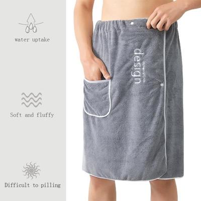 Herren-Badetuch, saugfähig, schnell trocknend, Badetuch mit sicherer Schnalle und Tasche für Fitnessstudio, Spa, Sauna, Dusche