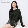 Mark Fairwhale Women's Lace Trim Long Sleeve Knit Top