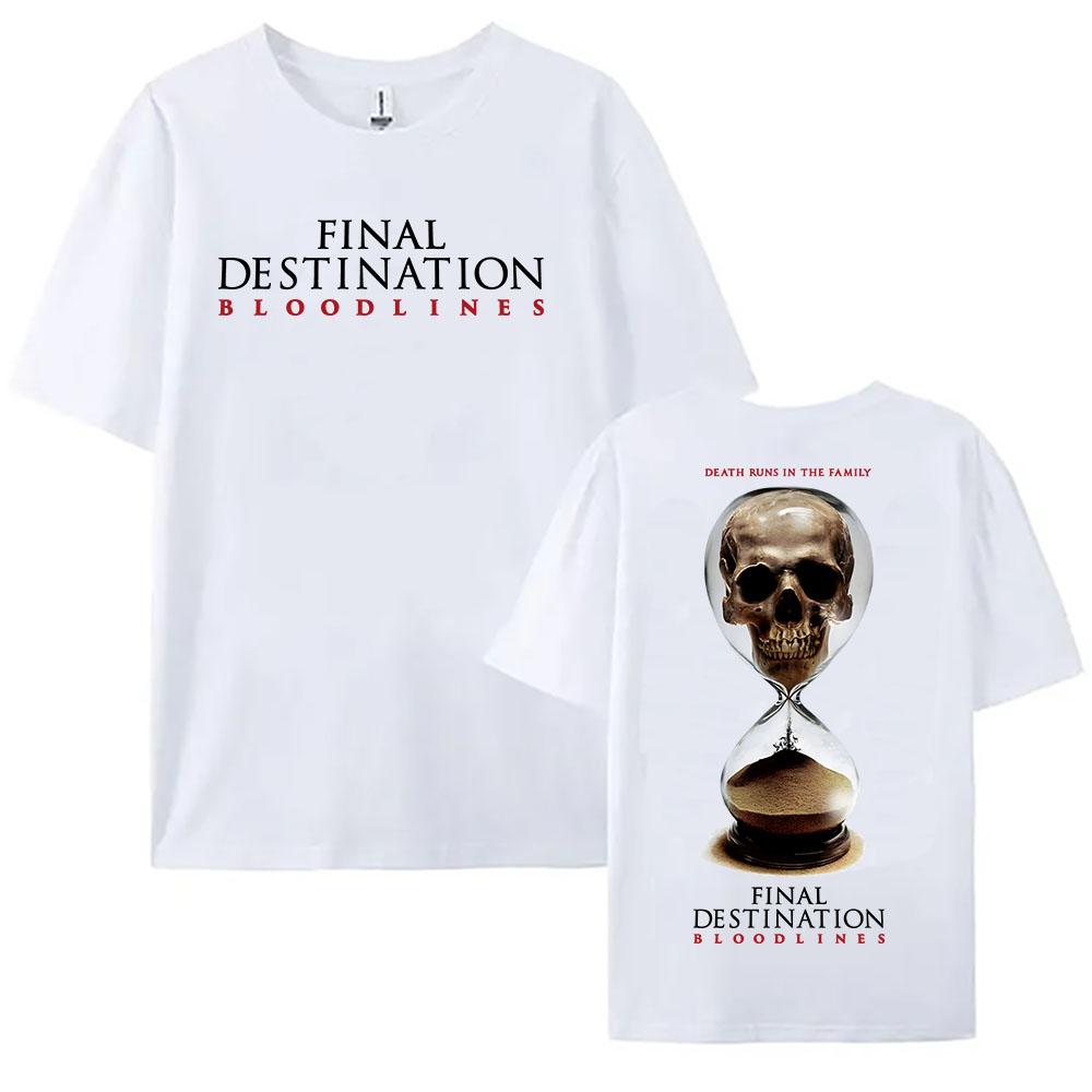 

Сверхъестественные фильмы ужасов Пункт назначения Родственные связи Футболка Летние хлопковые футболки с коротким рукавом Графическая одежда XXL белый