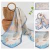 Long Silk Scarf Women Thin Lightweight Printed Shawl Elegant Daily Wear