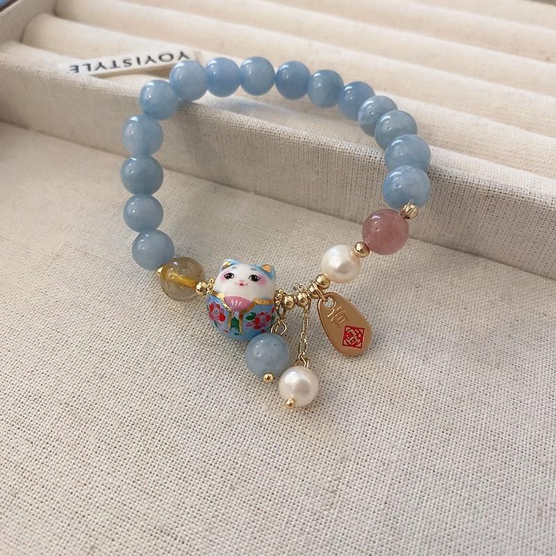 Crystal Butterfly Beaded Bracelet Women's Light Luxury Girlfriend Gift Birthday Bracelet High Value Student Party Exquisite Jewelry