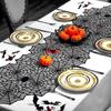 Spooky Black Lace Halloween Tablecloth Decorative Table Runner for Mantel Dining Table Ghost Party Home Indoor Decoration Prop
