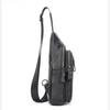 Men's Chest Bag, Genuine Leather Crossbody Bag, Men's Wear-resistant, Expandable, and Reduced Weight