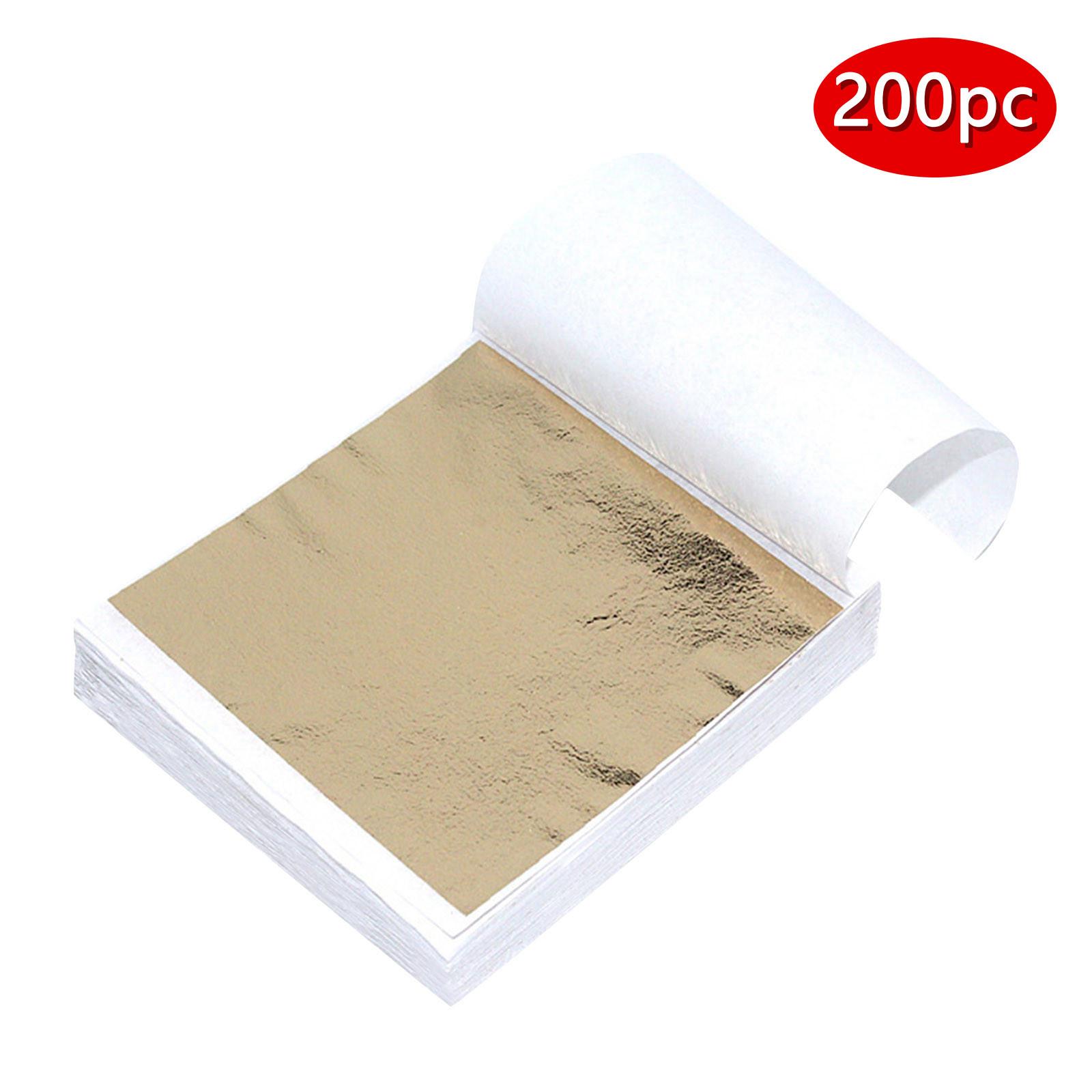 

200 листов имитация золотой фольги, бумага с листьями, позолота, сделай сам, художественная крафт-бумага, украшения для дня рождения, свадьбы, торта, десерта K