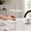 Zinc Alloy Fruit Plate Holder 3-Tiers Round Hardware Cake Stand  Wedding Party