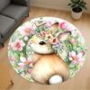 1pc Rabbit Flower Round Chair Mat Office Area Rug - Non-Slip, Floor Mat for Office, Bedroom, Ideal Home Decor Gift C0112081
