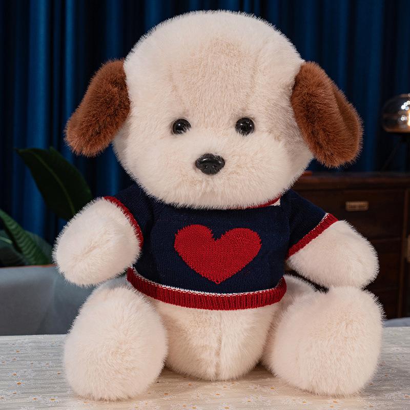 Movable Joint Dog Plush Doll Cute Wear Sweater Dog Rag Doll For Children Children'S Day Gift Throw Pillow