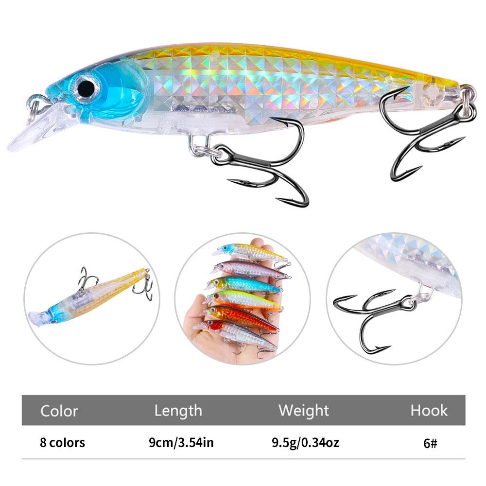 Pływający Jerkbait Minnow z Kryształową Sztuczną Przynętą Przynęty na Okonia Pstrąga Wobler do Akcesoriów Wędkarskich Top Water Minnow