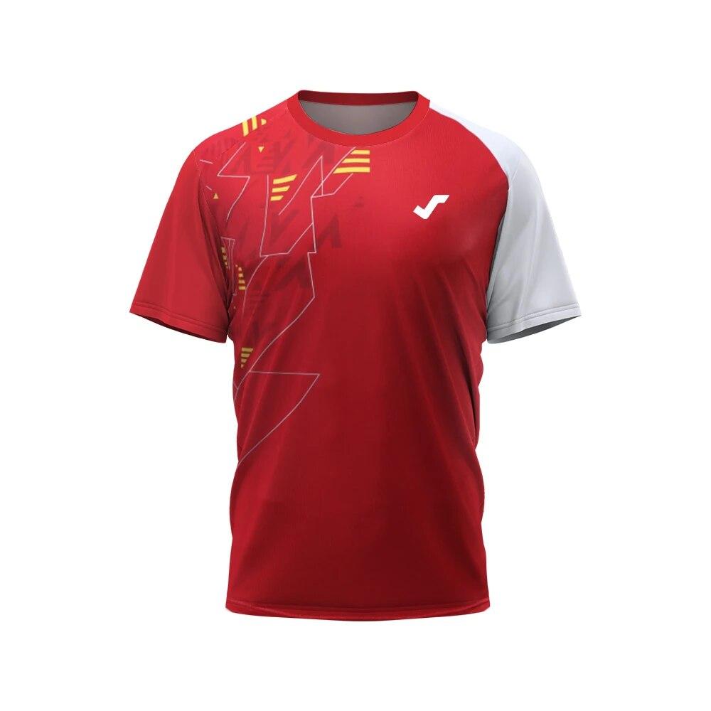 

Новая мужская дышащая одежда для тренировок по бадминтону, быстросохнущая спортивная одежда на открытом воздухе с короткими рукавами для бега, фитнеса, женская спортивная одежда для тенниса M