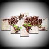 Canvas Painting The coffee bean green leaves 5 Pieces Wall Art Painting Modular Wallpapers Poster Print living room Home Decor