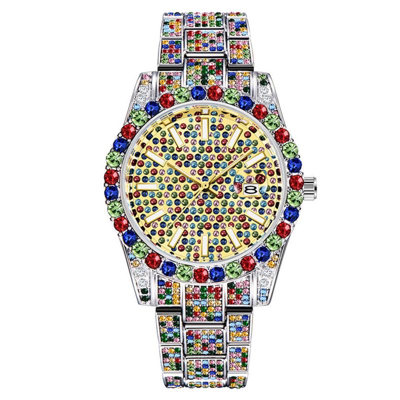 Hip-Hop Men's Diamond-studded Water Ghost Calendar Quartz Watch