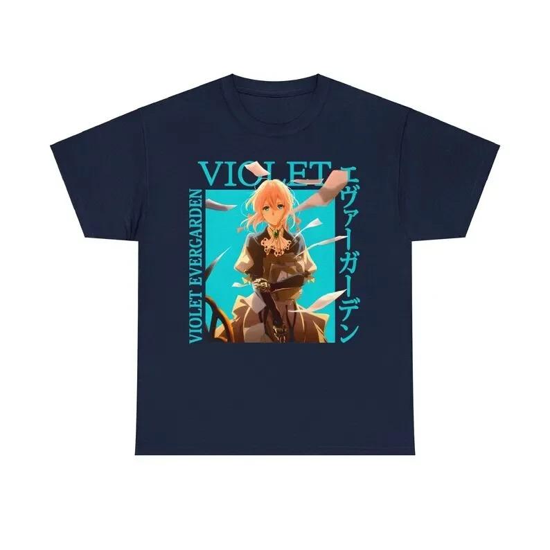 Anime tričko Violet Evergarden Klasická manga postava Unisex Černé Oversized Ležérní dámské a pánské tričko
