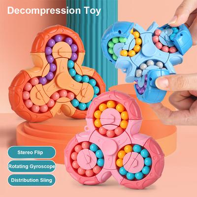 Fidget Spinner 6-seitiger Würfel 2-in-1 Puzzle Dekompressionsspielzeug Kompakt Tragbar Kreativ Stereo Flip Rotierend Lernspielzeug