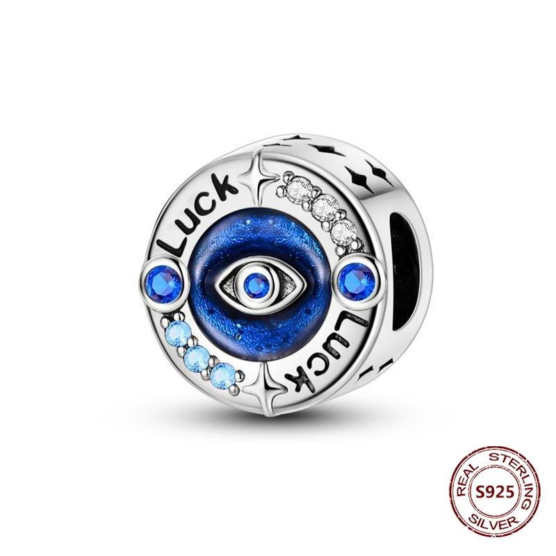 Teufelsaugen Anhänger 925 Kupfer Original Hand von Fatima Blauer Zirkon Kreuz Blaue Augen Charms Passend für Armband DIY Herstellung Zirkon Geschenk