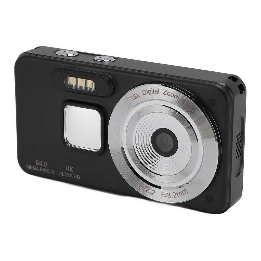 4K Digital Camera Portable 64MP 18x Zoom Autofocus Anti Shake Selfie HD Video   Camera Compact Travel Camera for Teen Boy Girl Kids