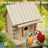 Outdoor Decoration Wood Birds Nest Box DIY Parrot Cockatiels Swallows Nest Outdoors Roof Wooden Bird House Hanging Bird Cage