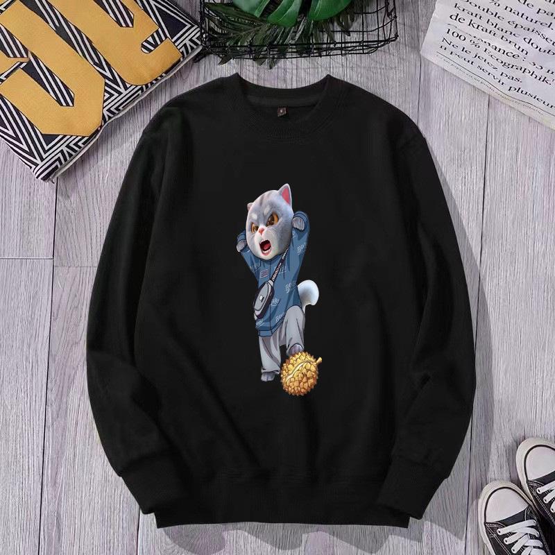 Men's 2023 Trendy Sports Hoodie, Loose Fit, Plus Size, Round Neck, Printed Autumn/Winter Internet Celebrity Style.