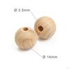50 Pieces Wooden Beads Wood Craft Balls Handmade Circular Bead Loose Spacer for Tiered